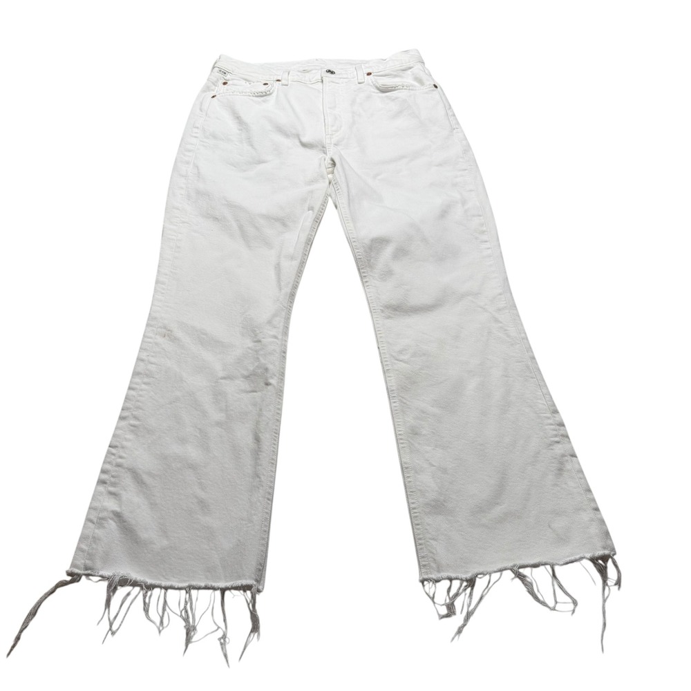 CITIZENS OF HUMANITY Isola Bootcut Jeans White Frayed Hem Distressed Women's 27